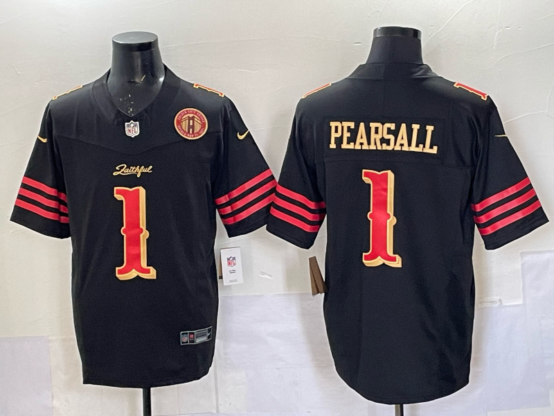 Men San Francisco 49ers #1 Pearsall black Limited Nike NFL 2025 Jersey 0011->san francisco 49ers->NFL Jersey